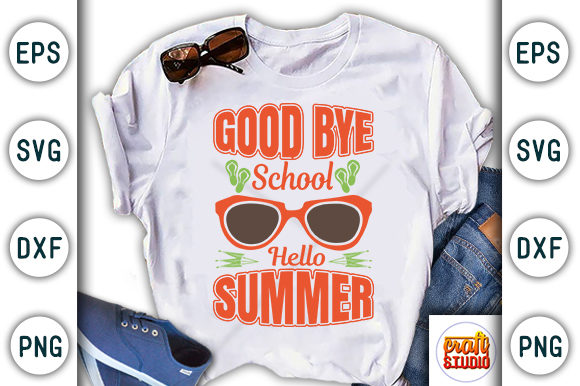 Goodbye School, Summer Beach Design Graphics