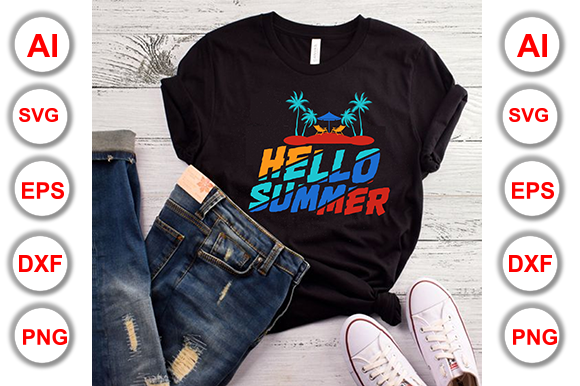Hello Summer T-Shirt Design Graphics