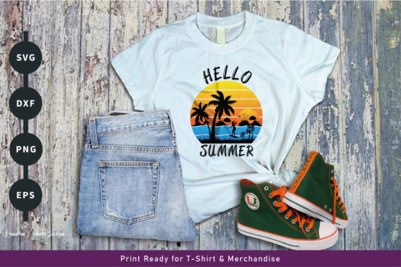 Hello Summer T-shirts Design: Graphics and Print Templates for Branding