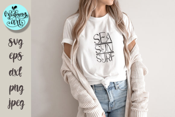 Sea Sun Surf Svg, Summer Svg