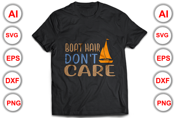 Summer Boat Hair Don’t Care T-Shirt Design