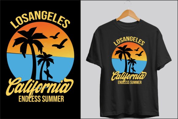 Summer Sunset Vintage T-Shirt Design