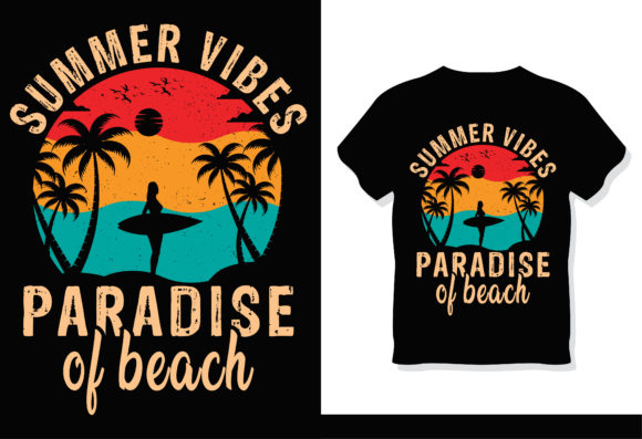 Summer T-Shirt Design - Surfing Graphics