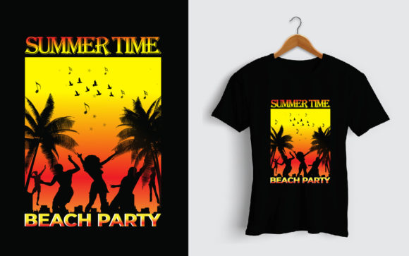 Summer Time Beach Party T-Shirt Graphics and Print Templates