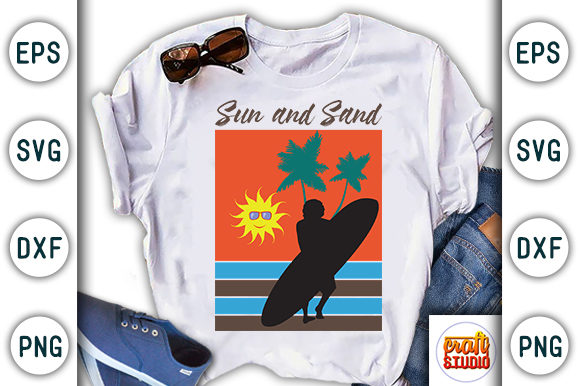 Sun and Sand, Summer Beach Quote Design