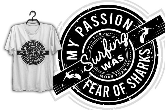 Surfing Vintage T Shirt Design: Graphics and Print Templates