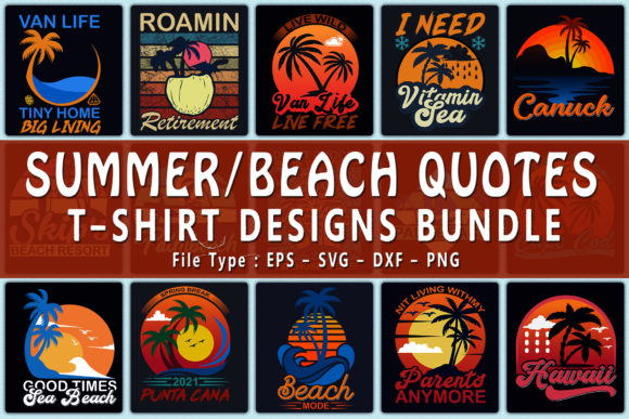 Top 20 Beach Summer Quotes T-shirt Designs Bundle